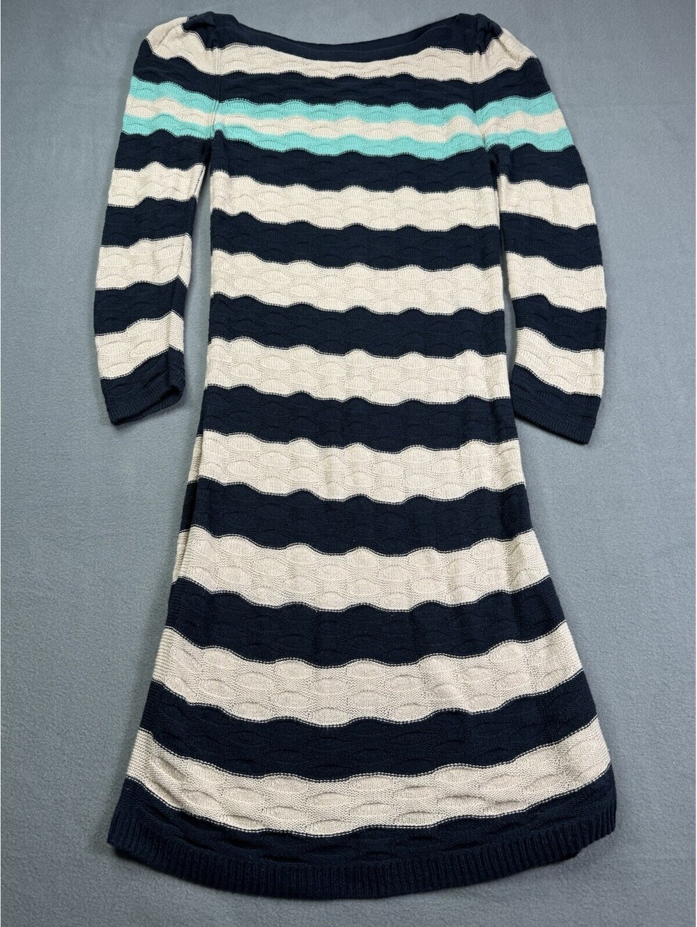 BP Nordstrom Wave Coastal Knit Dress Womens Small Striped Textured Nautical Boho